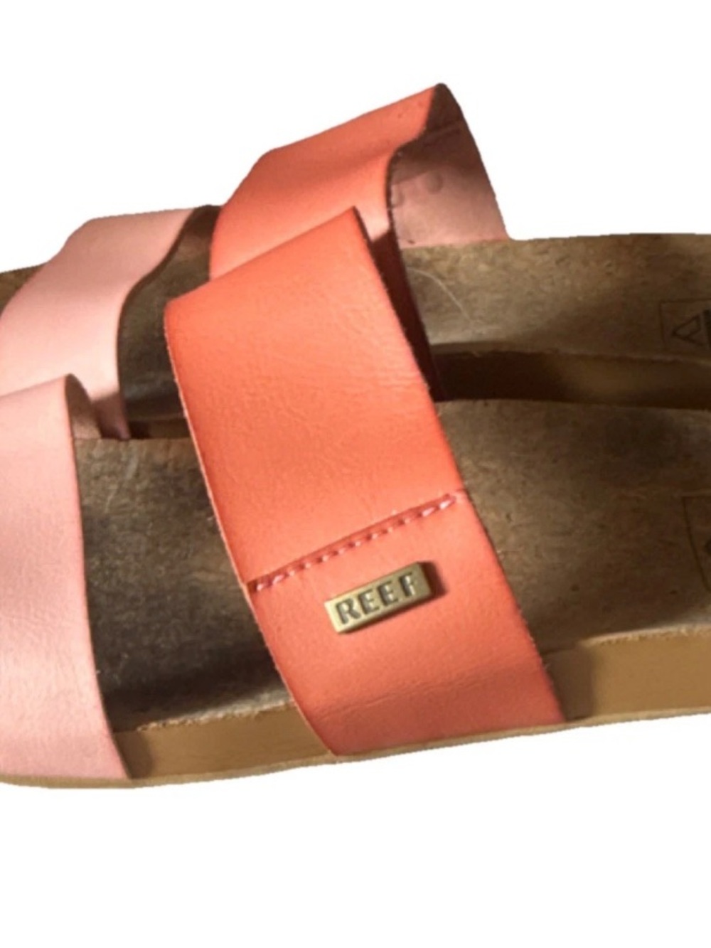 Reef Woman’s Cushioned Vista Dual-Strap Slides Cameo Rose in Duo Sz 7 - Picture 3 of 13